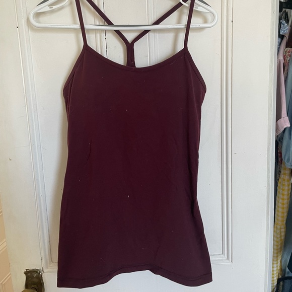 Lululemon Burgundy Racerback Yoga Tank Removable Padding - Picture 1 of 2